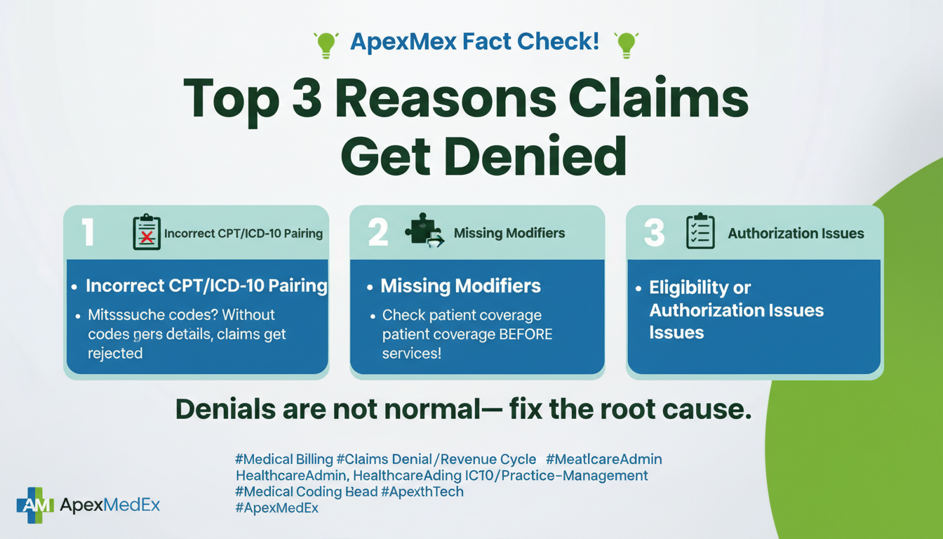 Top 3 Reasons Medical Claims Get Denied (And How to Prevent Them)